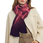 Fiery Reversed Pentagram Print Scarf