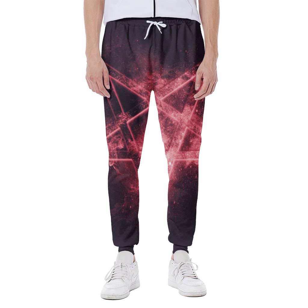 Fiery Reversed Pentagram Print Scuba Joggers