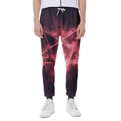 Fiery Reversed Pentagram Print Scuba Joggers