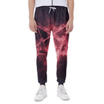 Fiery Reversed Pentagram Print Scuba Joggers