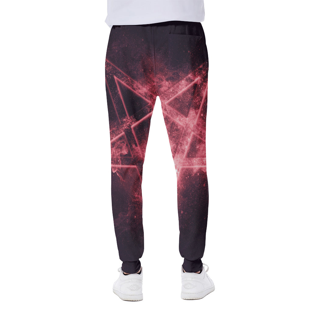 Fiery Reversed Pentagram Print Scuba Joggers