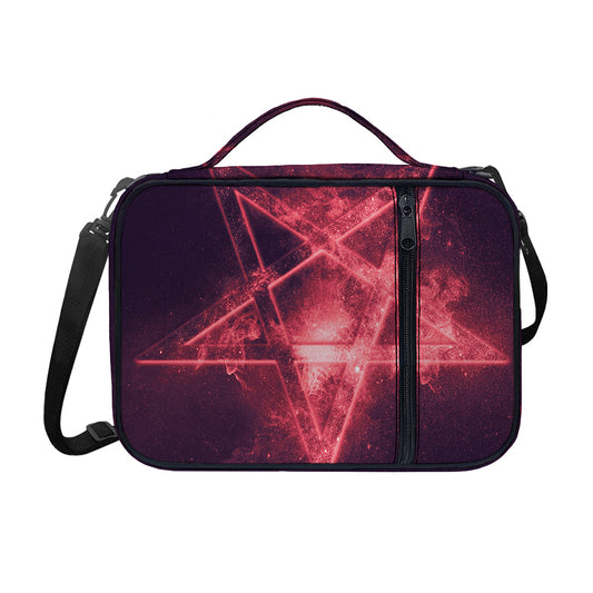 Fiery Reversed Pentagram Print Shoulder Strap Bible Bag