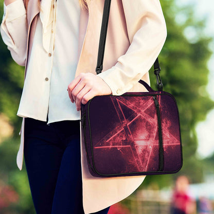 Fiery Reversed Pentagram Print Shoulder Strap Bible Bag