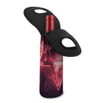 Fiery Reversed Pentagram Print Single Neoprene Wine Tote
