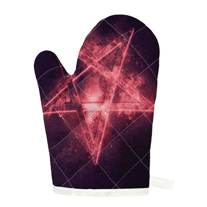 Fiery Reversed Pentagram Print Single Oven Mitt