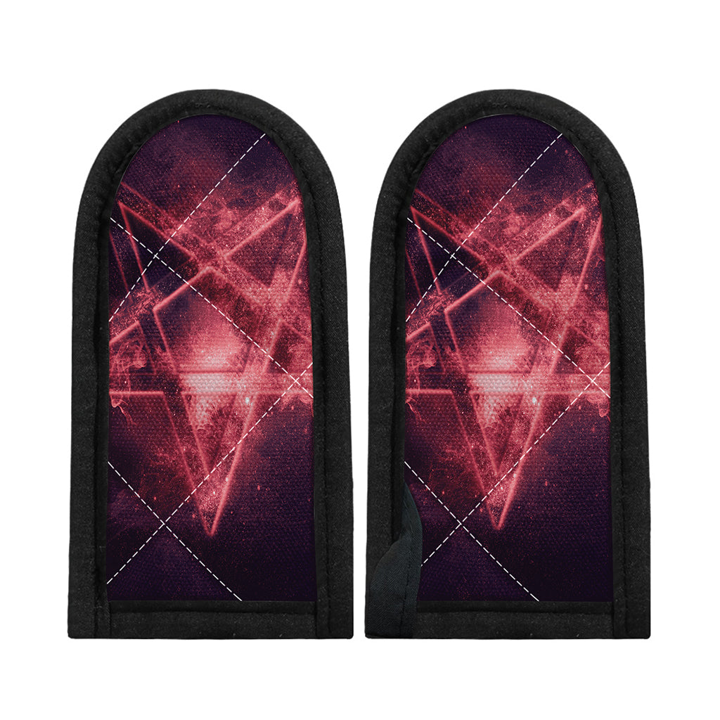 Fiery Reversed Pentagram Print Skillet Handle Cover