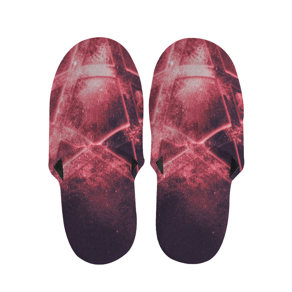 Fiery Reversed Pentagram Print Slippers
