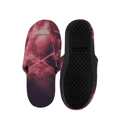 Fiery Reversed Pentagram Print Slippers