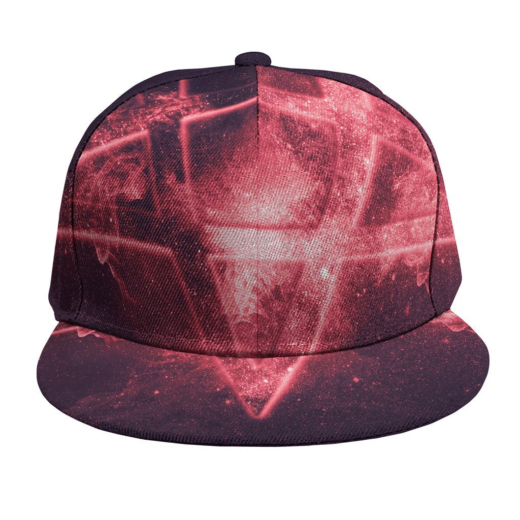 Fiery Reversed Pentagram Print Snapback Cap