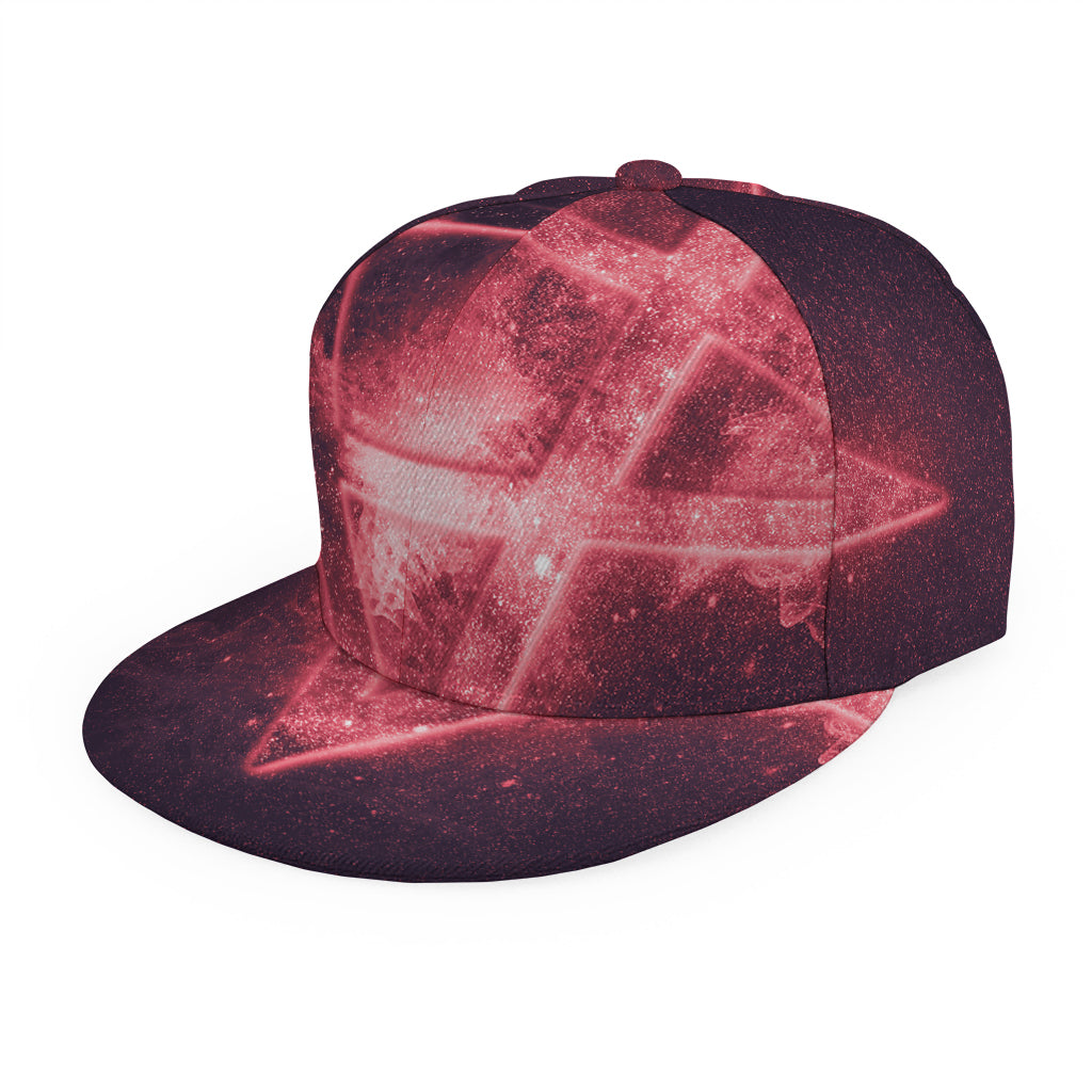 Fiery Reversed Pentagram Print Snapback Cap