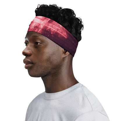 Fiery Reversed Pentagram Print Sports Headband
