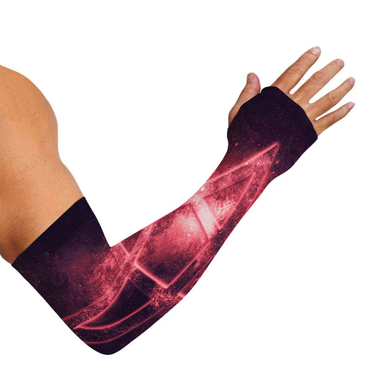 Fiery Reversed Pentagram Print Sun Protection Arm Sleeves