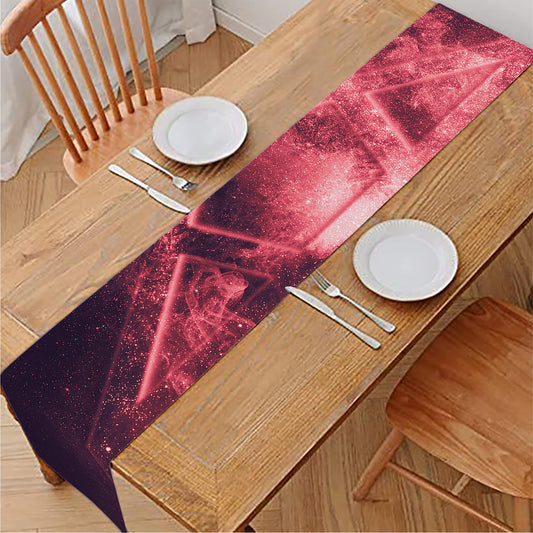 Fiery Reversed Pentagram Print Table Runner