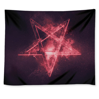 Fiery Reversed Pentagram Print Tapestry