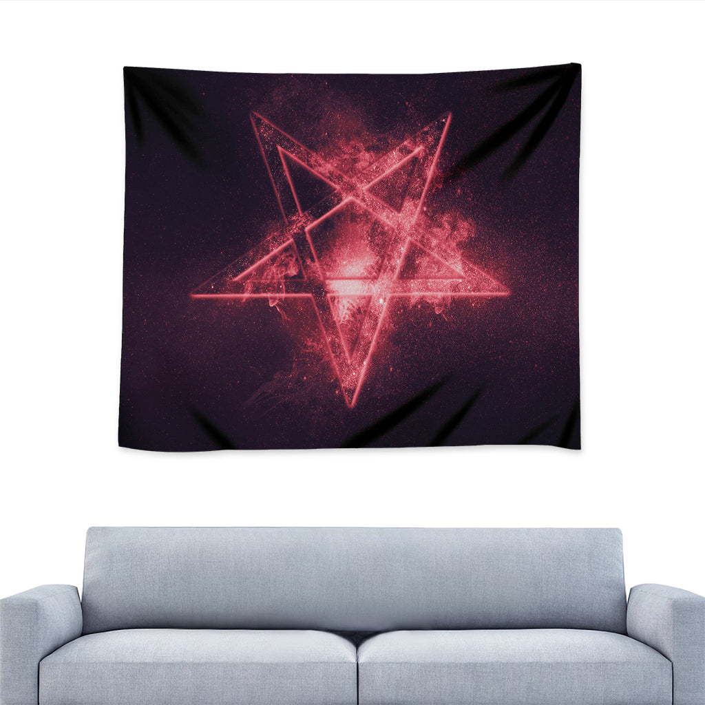 Fiery Reversed Pentagram Print Tapestry