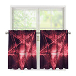 Fiery Reversed Pentagram Print Tier Curtains