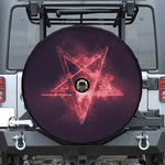 Fiery Reversed Pentagram Print Tire Cover With Camera Hole