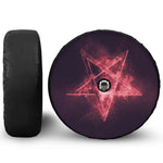 Fiery Reversed Pentagram Print Tire Cover With Camera Hole