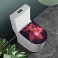 Fiery Reversed Pentagram Print Toilet Lid Cover