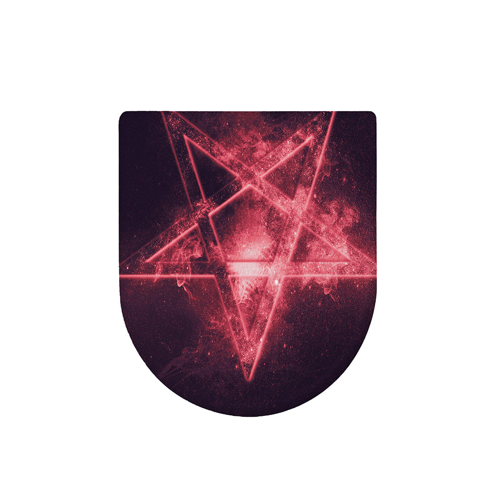 Fiery Reversed Pentagram Print Toilet Lid Cover