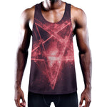 Fiery Reversed Pentagram Print Training Tank Top