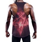 Fiery Reversed Pentagram Print Training Tank Top