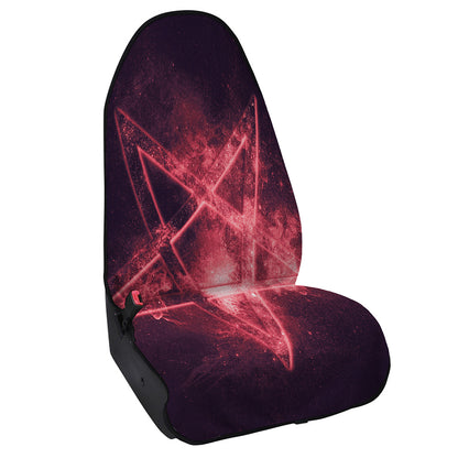 Fiery Reversed Pentagram Print Waterproof Car Seat Cover