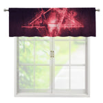 Fiery Reversed Pentagram Print Window Valance