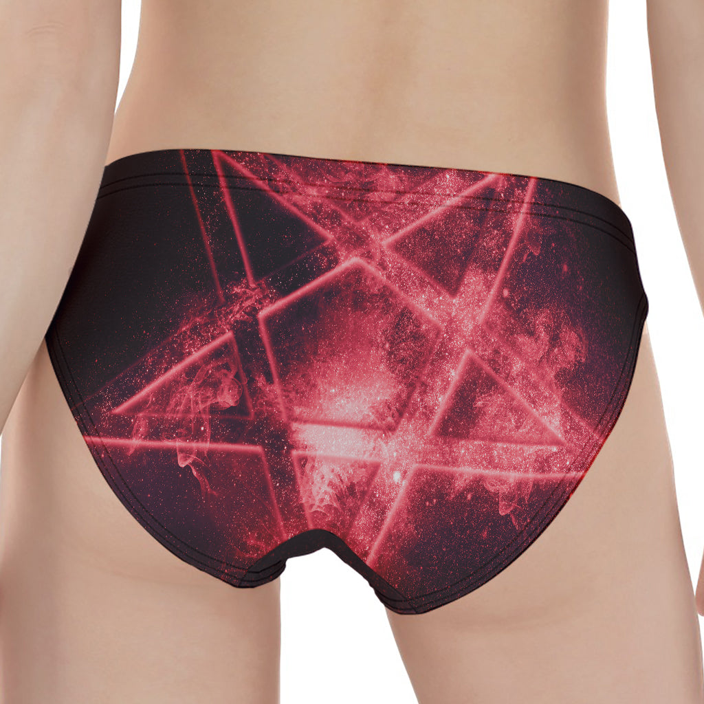 Fiery Reversed Pentagram Print Women's Panties