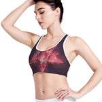 Fiery Reversed Pentagram Print Women's Sports Bra