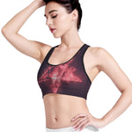Fiery Reversed Pentagram Print Women's Sports Bra