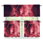 Fiery Star of David Print 3 Piece Kitchen Curtains