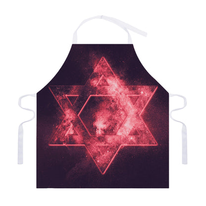 Fiery Star of David Print Adjustable Apron