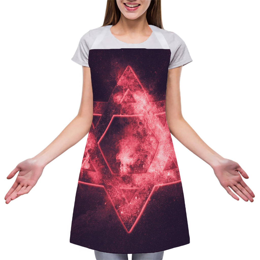 Fiery Star of David Print Adjustable Apron