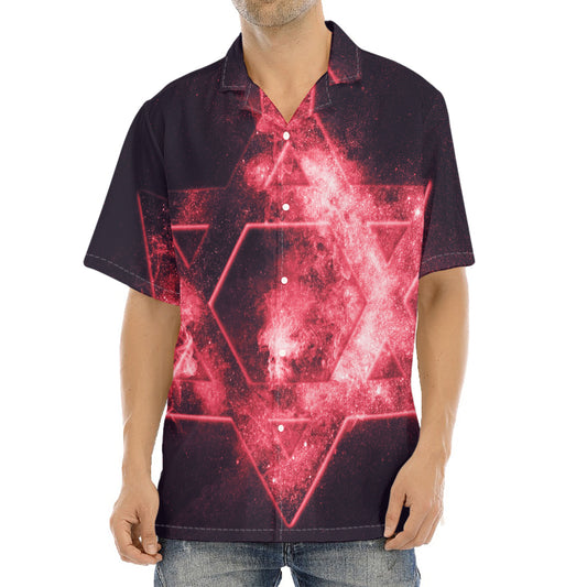 Fiery Star of David Print Aloha Shirt