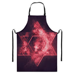 Fiery Star of David Print Bib Apron With Pocket
