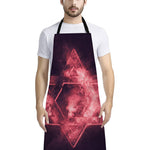Fiery Star of David Print Bib Apron With Pocket