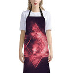Fiery Star of David Print Bib Apron With Pocket