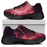 Fiery Star of David Print Black Chunky Shoes