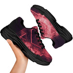 Fiery Star of David Print Black Chunky Shoes