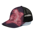 Fiery Star of David Print Black Mesh Trucker Cap