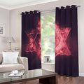 Fiery Star of David Print Dimout Grommet Curtains