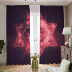 Fiery Star of David Print Blackout Pencil Pleat Curtains