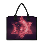 Fiery Star of David Print Canvas Tote Bag