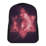 Fiery Star of David Print Casual Backpack