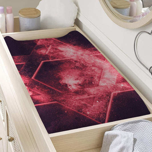 Fiery Star of David Print Changing Pad Cover
