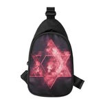 Fiery Star of David Print Chest Bag