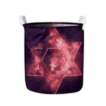 Fiery Star of David Print Collapsible Laundry Basket