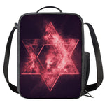 Fiery Star of David Print Crossbody Lunch Bag