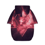 Fiery Star of David Print Dog Zip Up Hoodie